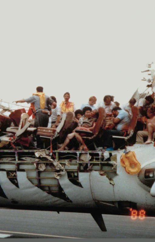 La foto más conocida del accidente, tomada por el pasajero Bob Nichols
