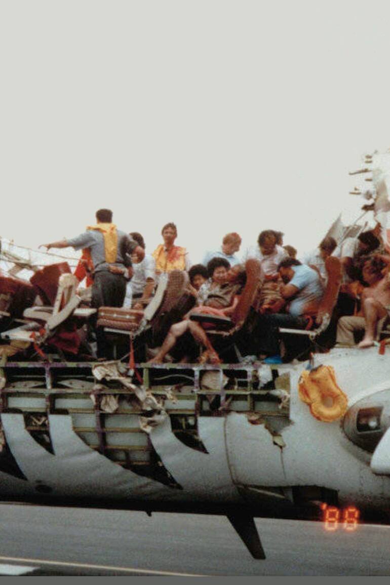 La foto más conocida del accidente, tomada por el pasajero Bob Nichols