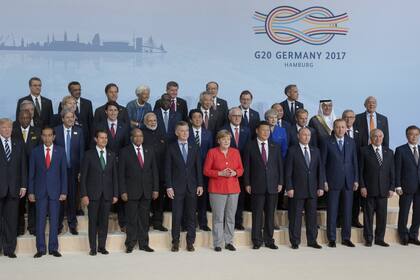 La foto oficial de la cumbre del G-20 en Hamburgo