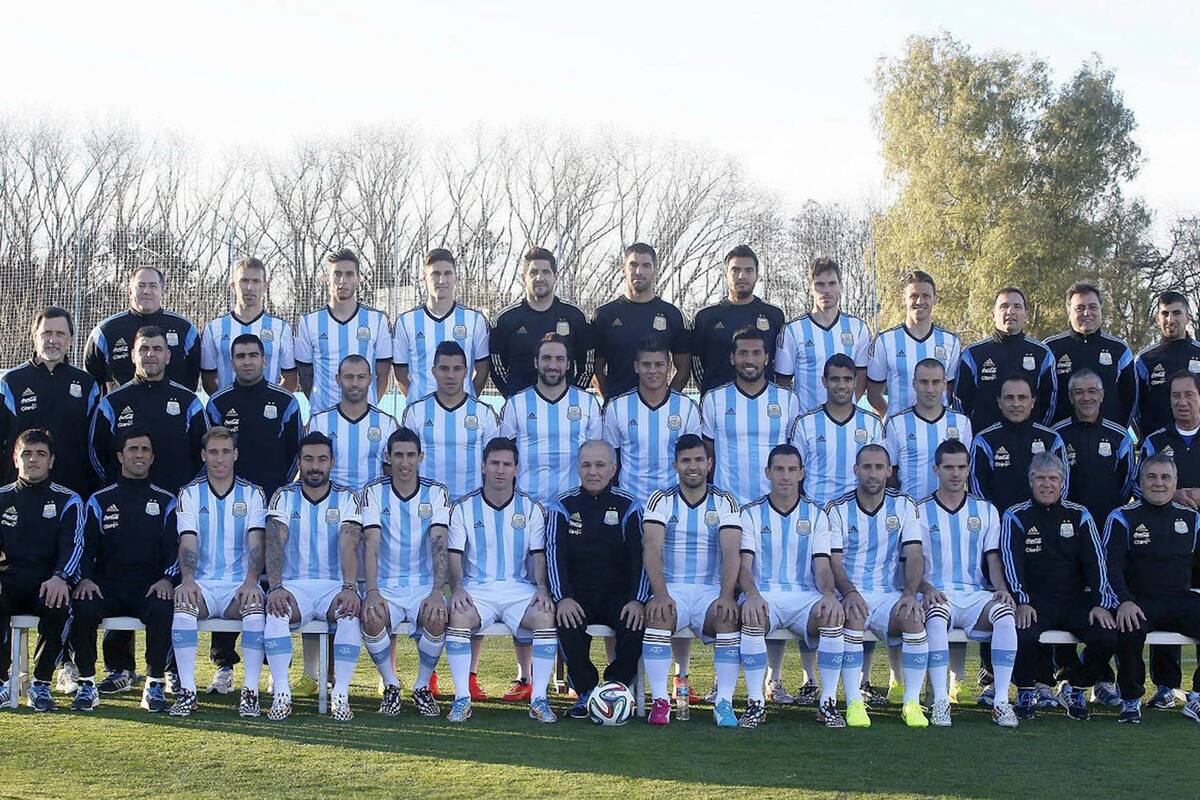La foto oficial del seleccionado, antes de viajar al mundial Brasil 2014