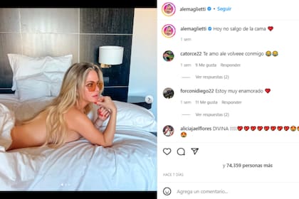 La foto por la cual Alejandra recibió la censura en Instagram (Foto Instagram @alemaglietti)