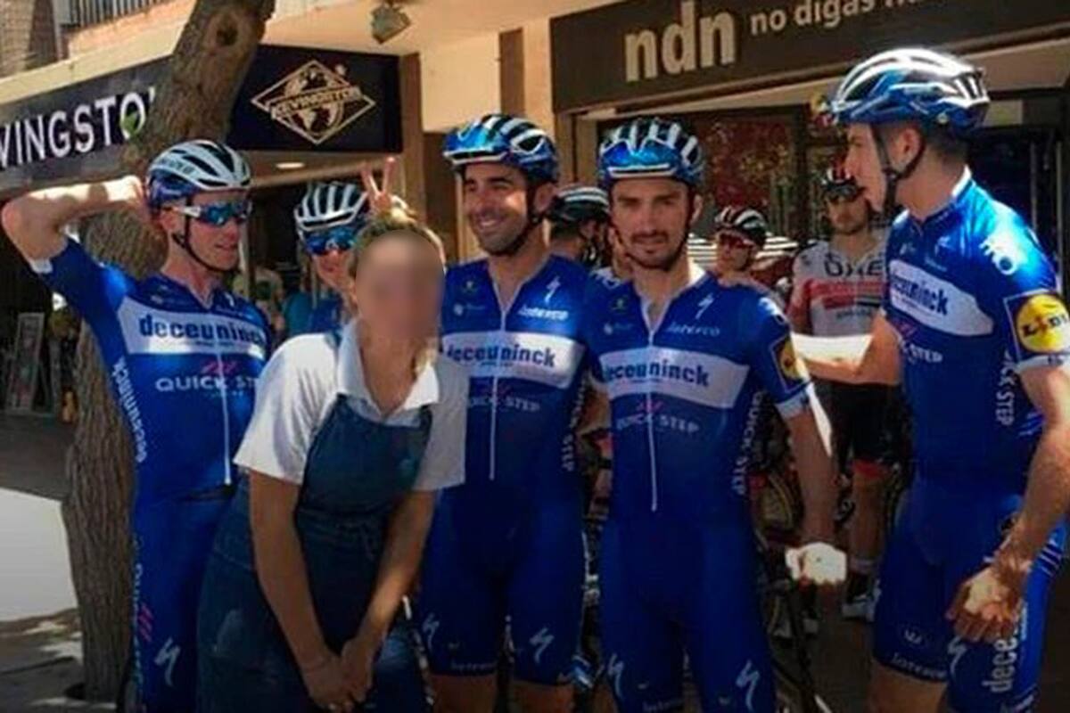 La foto por la que fue multado el ciclista belga