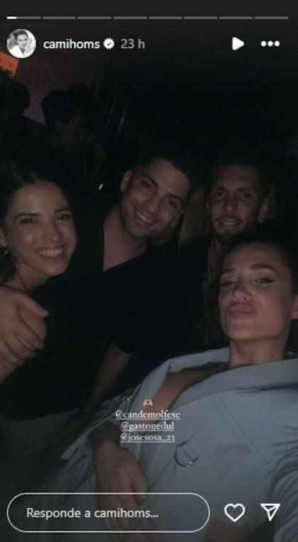 La foto que Cami Homs publicó junto a su novio y a Gastón Edul y Cande Molfese