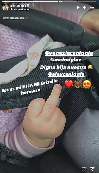 La foto que compartieron Alex y Melody de su bebé, Venezia