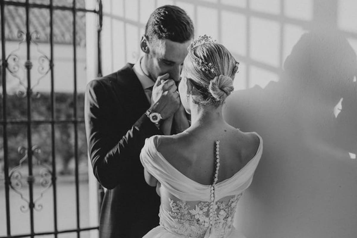 La foto que compartió Alba Silva junto a Sergio Rico, del día en que se casaron