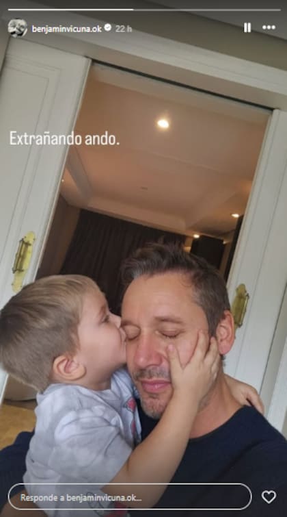La foto que publicó Benjamín Vicuña para expresar lo mucho que extraña a Amancio (Foto: Instagram @benjaminvicuna.ok)