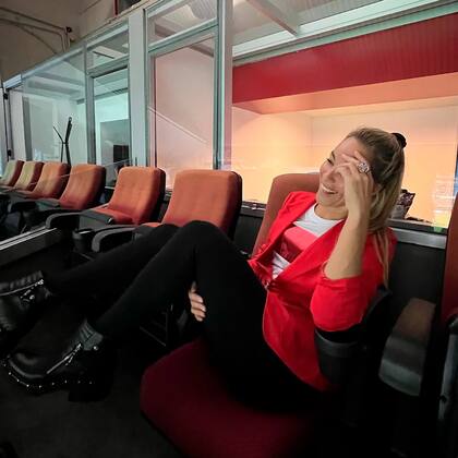 La foto que publicó Geraldine La Rosa en el Monumental con el texto de "Primera Dama"