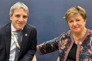 La foto que publicó Kristalina Georgieva de su encuentro de hoy con Luis Caputo en Río de Janeiro