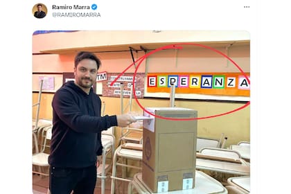 La foto que publicó Ramiro Marra en sus redes luego de votar