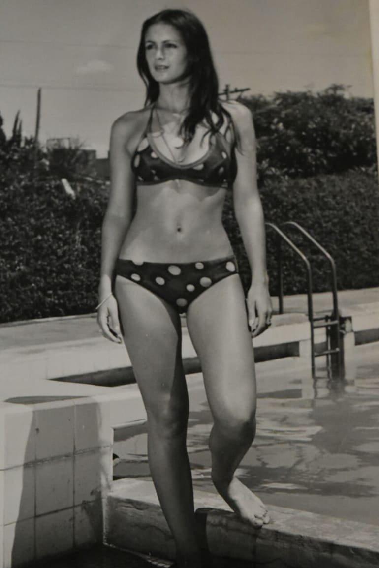La foto que se hizo para anotarse en el primer concurso en el que participó: Miss Sierras de Córdoba, en marzo de 1978.