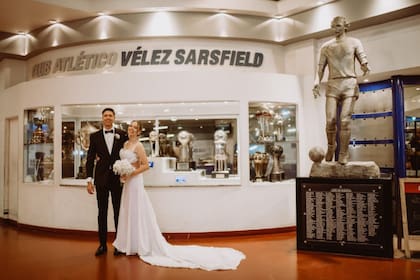 La foto que se tomó la pareja antes de entrar a las inmediaciones del campo de juego del José Amalfitani