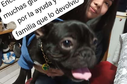 La foto que subió la dueña de "Moro" luego de que vuelva con su familia.