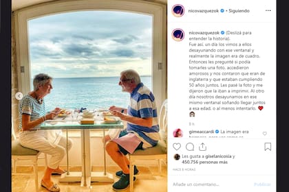 La foto que Vázquez y Accardi le tomaron a una pareja inglesa que celebraba sus 50 años de amor