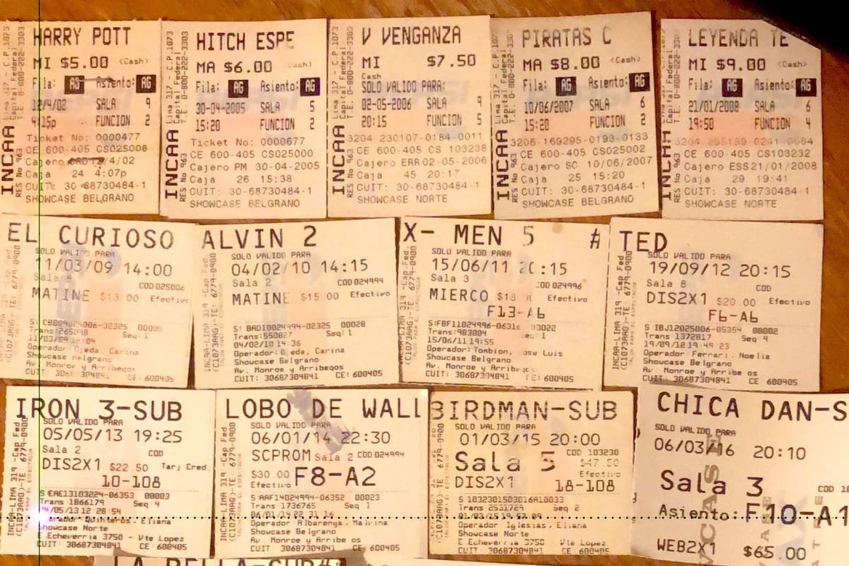 La foto viral que muestra en 19 entradas de cine cómo impactó la inflación en los precios de Argentina