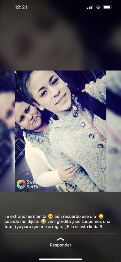 La foto y el mensaje que Sonia, la hermana mayor de Daiana, compartió en su estado de WhatsApp durante los días del juicio
