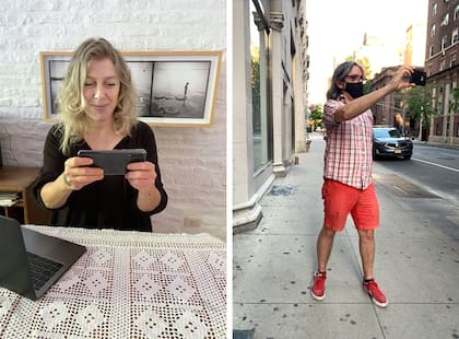 La fotógrafa Paula Teller que hizo las tomas Buenos Aires y el músico Pablo Martín en Nueva York