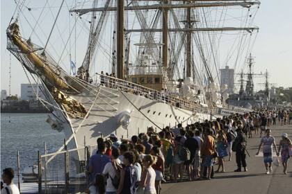 La Fragata Libertad está en Mar del Plata desde el pasado miércoles, luego de pasar 77 días retenida en Ghana
