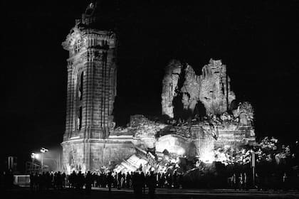 La Frauenkirche destruida por los bombardeos de febrero de 1945