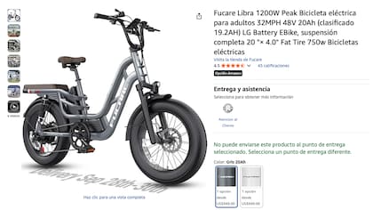 La Fucare Libra 1200W Electric Bike es considerada la opción más completa para repartos de comida, gracias a su motor potente y su batería de larga duración