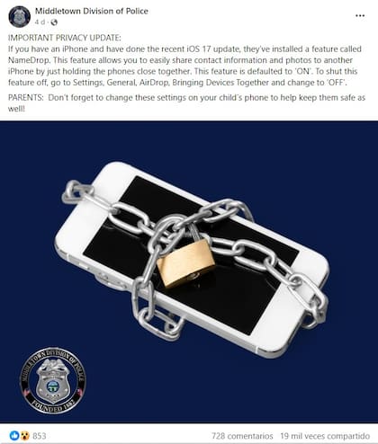 La función NameDrop, de iPhone, puso en alerta a los padres de familia