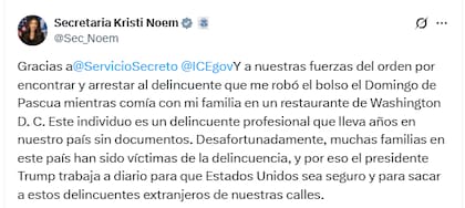 La funcionaria agradeció al Servicio de Inmigración y Control de Aduanas (ICE) y reclamó mayores controles migratorios tras el caso