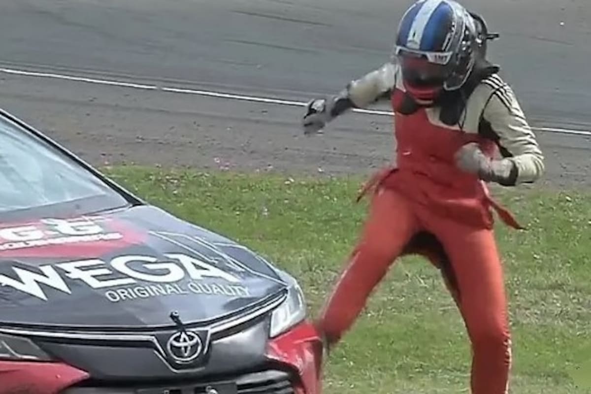 La furia de Ianina Zanazzi contra el auto del uruguayo Mauricio Geymonat, en la carrera de Concordia de la Clase 3 del Turismo Nacional; la piloto de Chacabuco fue citada para declarar.