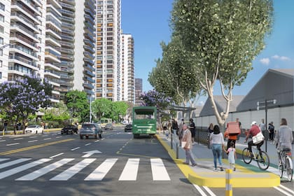 La futura avenida del Libertador a la altura de Esmeralda, en el barrio de Retiro