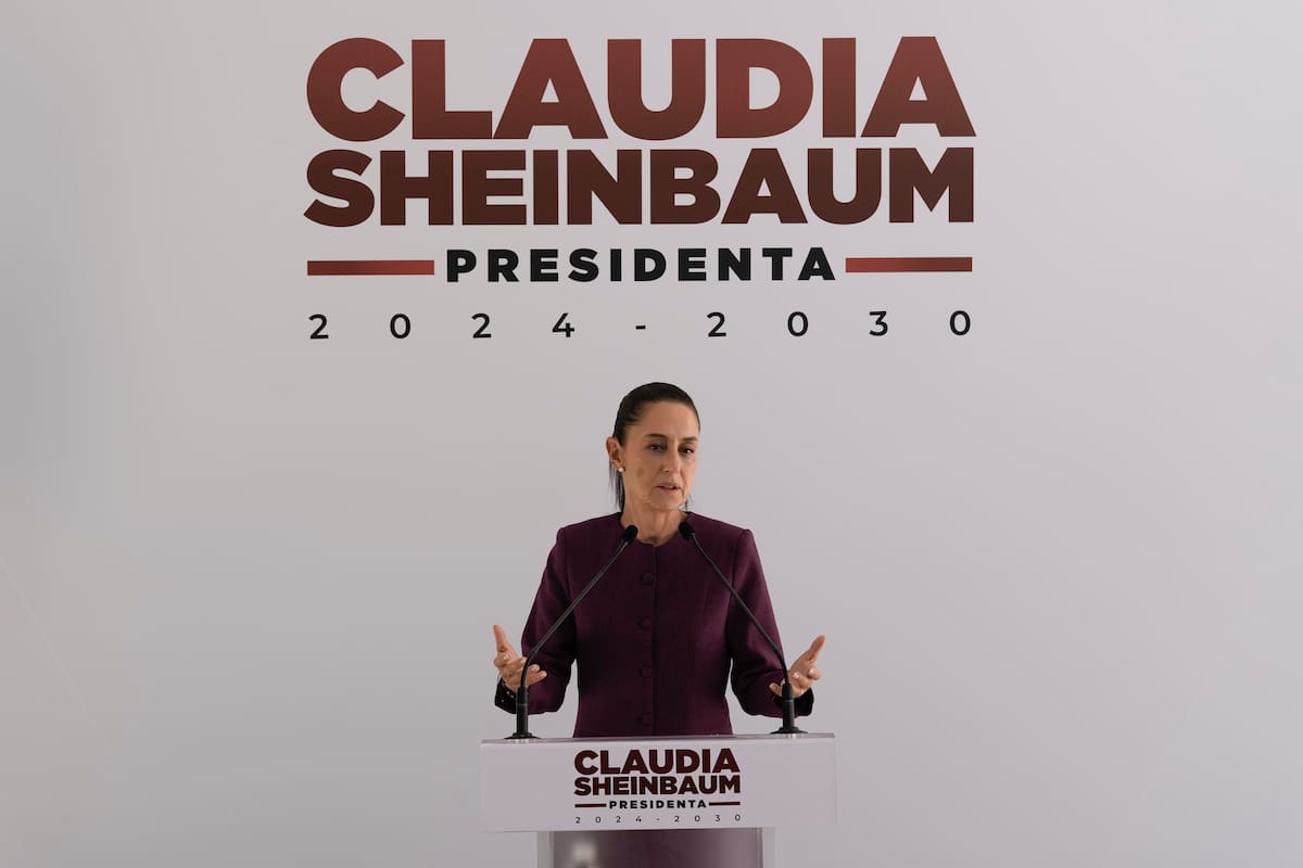 La futura presidenta de México, Claudia Sheinbaum, en una conferencia de prensa en Ciudad de México