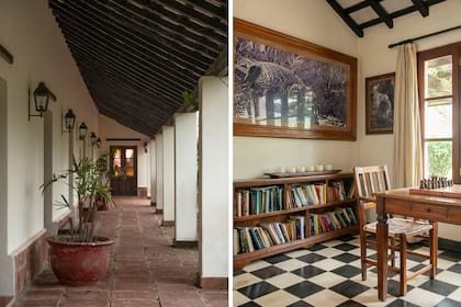 La galería con sus baldosones de ladrillo, columnas de adobe y laja es un clásico de la arquitectura mercedina.