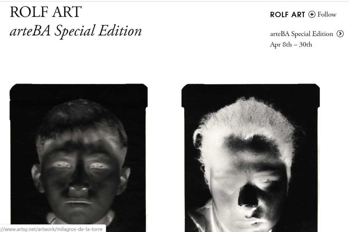 La galería Rolf Art se sumó esta semana a la plataforma Artsy y participará de la edición especial de arteBA