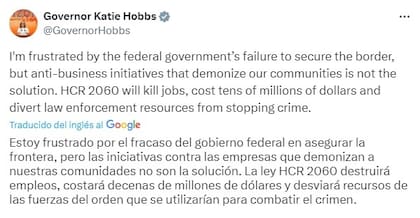 La gobernadora de Arizona ha mostrado su postura ante la posible aprobación de la Propuesta 314