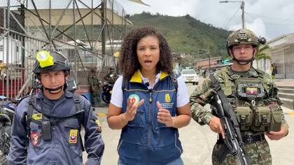 La gobernadora de Chocó, Nubia Córdoba-Curi, durante un reporte sobre la situación del rescate