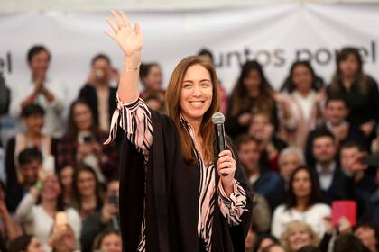 LA GOBERNADORA DE LA PROVINCIA DE BUENOS AIRES MARIA EUGENIA VIDAL DURANTE UN ACTO EN LA CIUDAD DE LA PLATA.