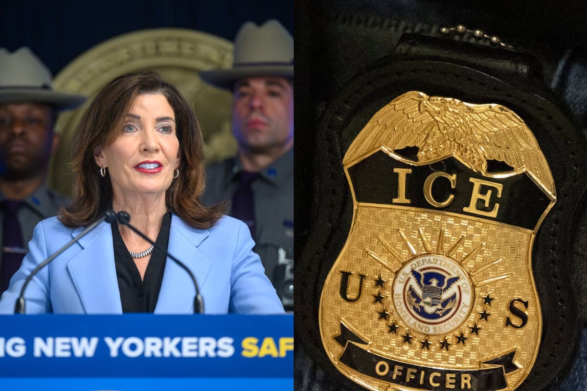 La gobernadora de Nueva York, Kathy Hochul, presentó una propuesta de ley para limitar el accionar del ICE en el estado (fotomontaje)