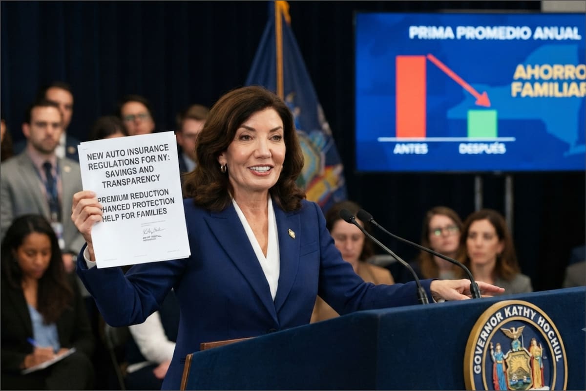 La gobernadora Hochul emitió las nuevas normas en Nueva York con el objetivo de que las compañías aseguradoras reduzcan las primas mensuales, en un estado que tiene el promedio más caro del país