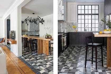 La gran isla de petiribí (Jill Lewis en colaboración con Bonarda) une visualmente la cocina con el comedor devenido en estar.