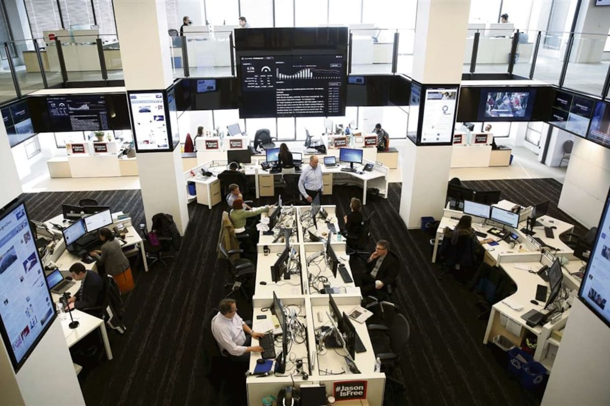 La grandes redacciones hoy tienen pantallas con las métricas; aquí, la del Washington Post