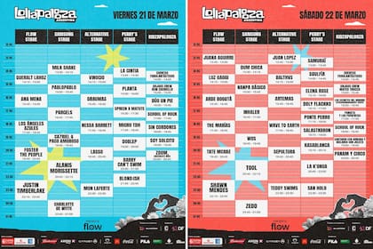 La grilla de viernes y sábado