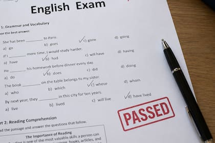 La guía indica que el dominio del inglés puede acreditarse mediante un examen estandarizado aprobado o con una declaración firmada del peticionario