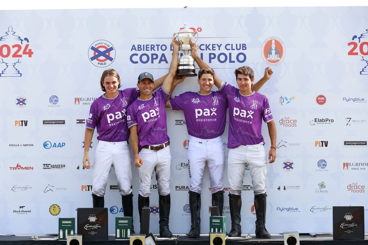 La Hache, campeón del Jockey: Paco de Narváez, Hilario Ulloa, y Benjamín y Tomás Panelo