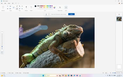 La herramienta de Paint para borrar, mover o agregar objetos a una imagen