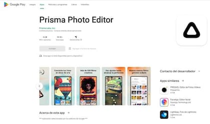 La herramienta del brillo es la que más se destaca en Prisma Photo Editor