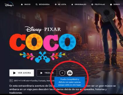 La herramienta Group Watch permite ver películas en grupos de hasta siete personas en Disney+