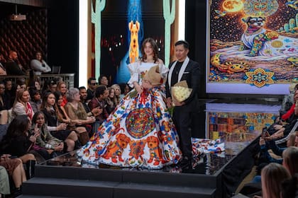 La hija de Canelo lució un vestido de la colección Morelia (IG @alonsomaximony)