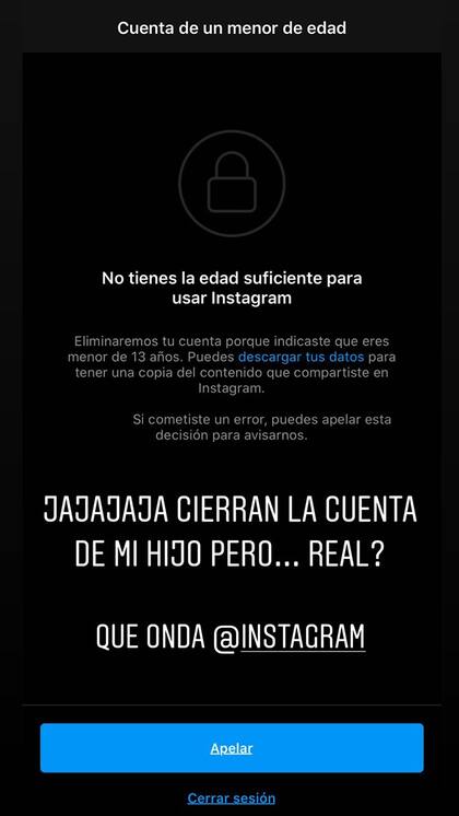 La hija de Diego enojada con Instagram porque cerraron la cuenta de Benja.