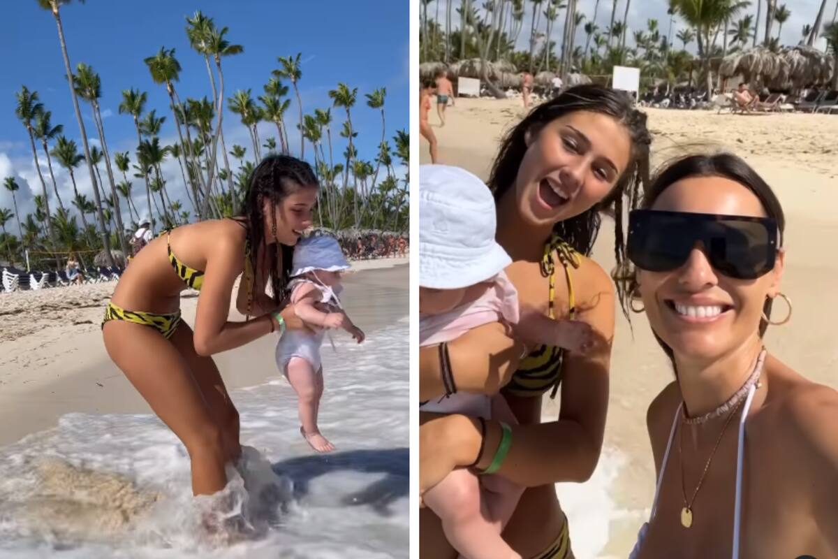 La hijas de Roberto Gracía Moritán disfrutan de las playas del Caribe