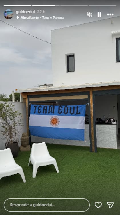 La hinchada de Gastón Edul en Sevilla lista para la pelea (Foto: Instagram @guidoedul)