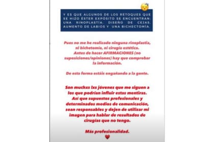 La historia de Instagram que compartió Ester para reflejar su enojo sobre los rumores. Fuente: Instagram