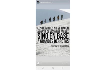 La historia de Instagram que publicó Centurión tras la derrota de Racing.