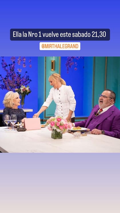 La historia de Jimena Monteverde dedicada a la vuelta de Mirtha Legrand